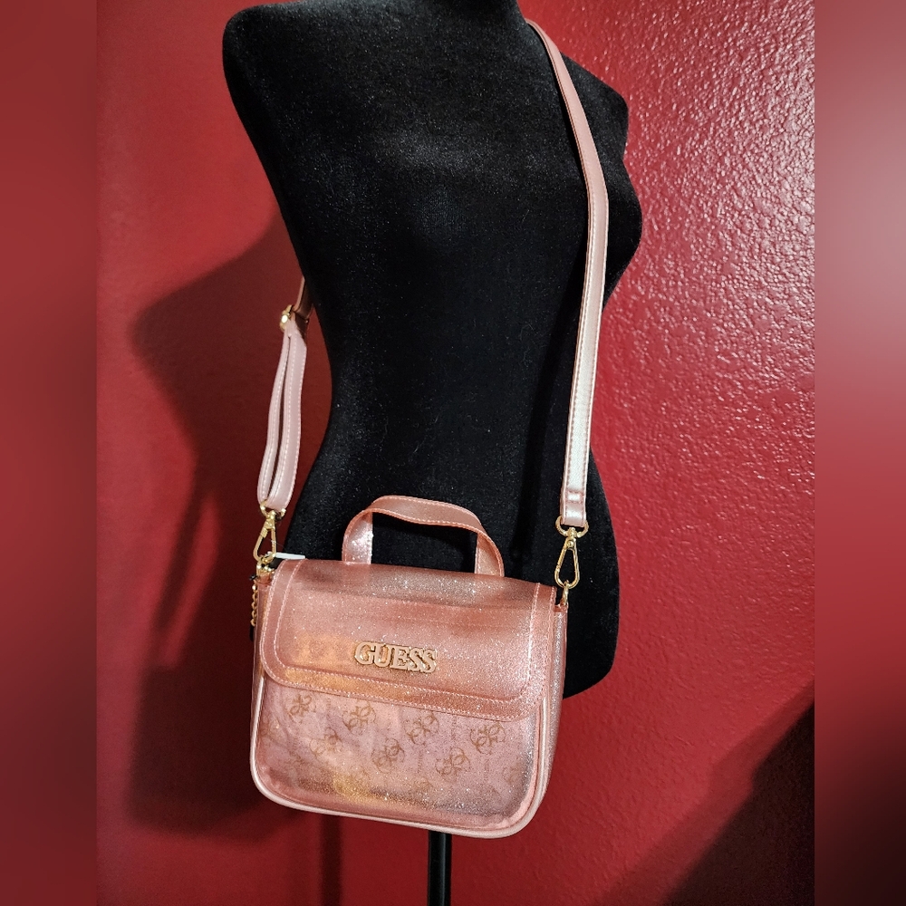 GUESS Pink Glitter Crossbody Bag
